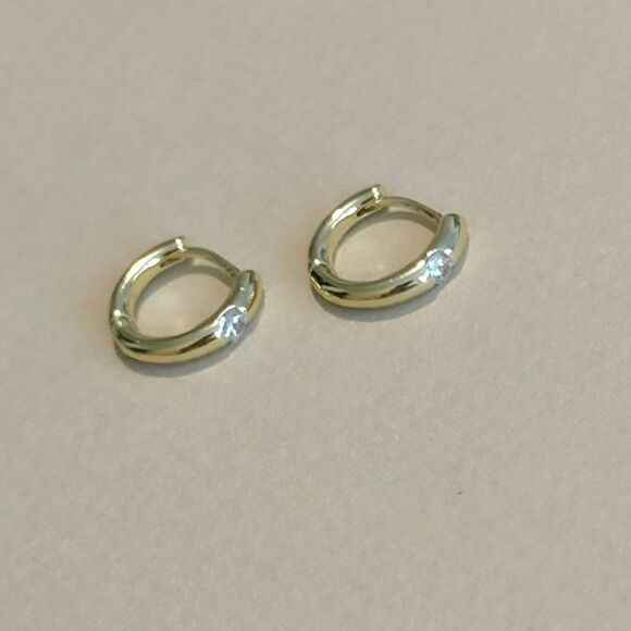 Diamond hoop earrings M1089 - Picture 2 of 4